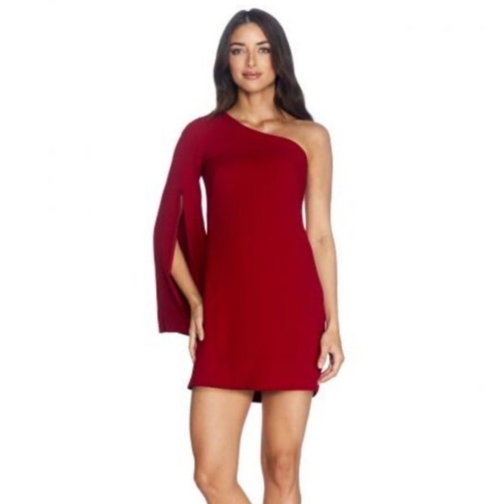 Dress‎ the Population Heidi Garnet One Shoulder Dress Size XS